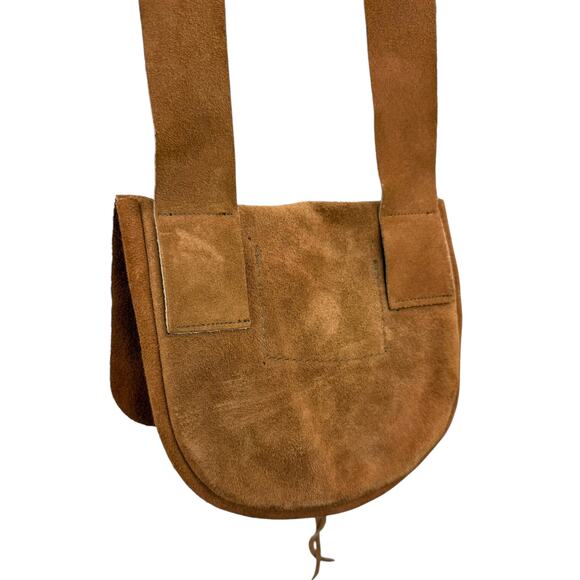Vintage handmade brown suede small bag - Picture 4 of 5
